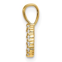 14K Yellow Gold 0.10 Carat Lab Grown Diamond VS SI+ G+ Complete Letter D Initial Pendant view 2