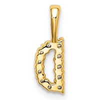14K Yellow Gold 0.10 Carat Lab Grown Diamond VS SI+ G+ Complete Letter D Initial Pendant view 3