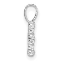 14K White Gold 0.12 Carat Lab Grown Diamond VS SI+ G+ Complete Letter E Initial Pendant view 2