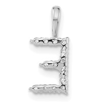 14K White Gold 0.12 Carat Lab Grown Diamond VS SI+ G+ Complete Letter E Initial Pendant view 3