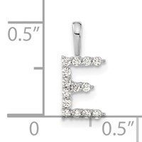 14K White Gold 0.12 Carat Lab Grown Diamond VS SI+ G+ Complete Letter E Initial Pendant view 4