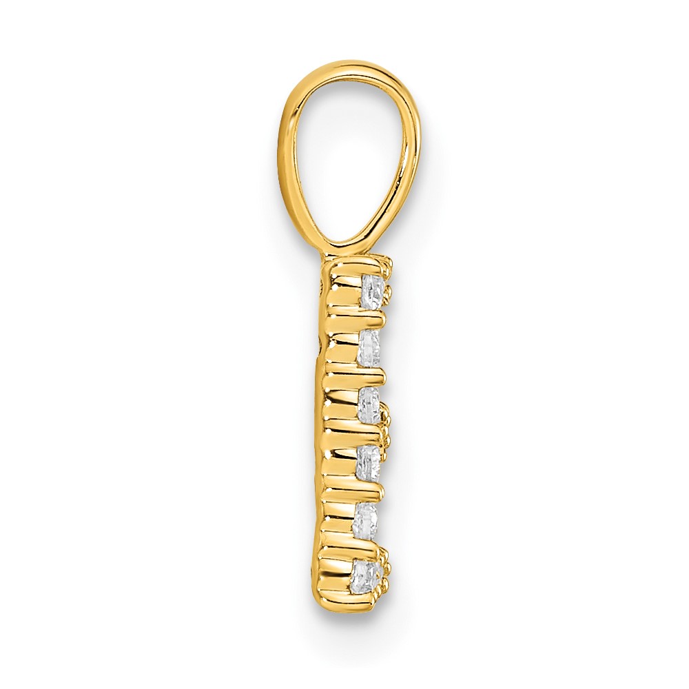 14k 1/8 carat Lab Grown Diamond VS/SI+ G+ Complete Letter E Initial Pendant (PM6988E-014-YLG)