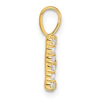 14K Yellow Gold 0.12 Carat Lab Grown Diamond VS SI+ G+ Complete Letter E Initial Pendant view 2
