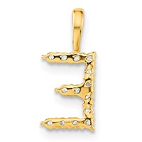 14K Yellow Gold 0.12 Carat Lab Grown Diamond VS SI+ G+ Complete Letter E Initial Pendant view 3