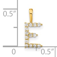 14K Yellow Gold 0.12 Carat Lab Grown Diamond VS SI+ G+ Complete Letter E Initial Pendant view 4