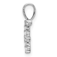 14K White Gold 0.12 Carat Lab Grown Diamond VS SI+ G+ Complete Letter F Initial Pendant view 2
