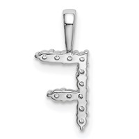 14K White Gold 0.12 Carat Lab Grown Diamond VS SI+ G+ Complete Letter F Initial Pendant view 3