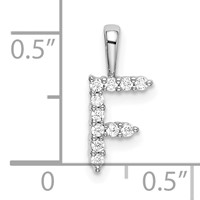 14K White Gold 0.12 Carat Lab Grown Diamond VS SI+ G+ Complete Letter F Initial Pendant view 4