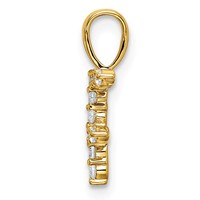 14K Yellow Gold 0.12 Carat Lab Grown Diamond VS SI+ G+ Complete Letter F Initial Pendant view 2