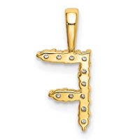14K Yellow Gold 0.12 Carat Lab Grown Diamond VS SI+ G+ Complete Letter F Initial Pendant view 3