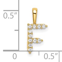 14K Yellow Gold 0.12 Carat Lab Grown Diamond VS SI+ G+ Complete Letter F Initial Pendant view 4