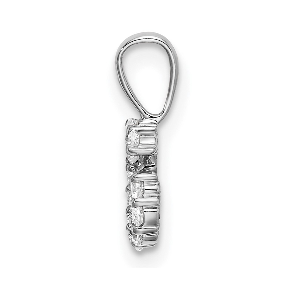 14k White Gold 1/8 carat Lab Grown Diamond VS/SI+ G+ Complete Letter G Intitial Pendant (PM6988G-012-WLG)