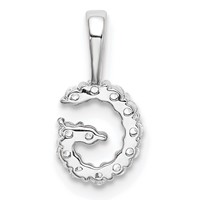 14K White Gold 0.12 Carat Lab Grown Diamond VS SI+ G+ Complete Letter G Intitial Pendant view 3