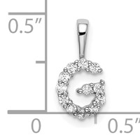 14K White Gold 0.12 Carat Lab Grown Diamond VS SI+ G+ Complete Letter G Intitial Pendant view 4
