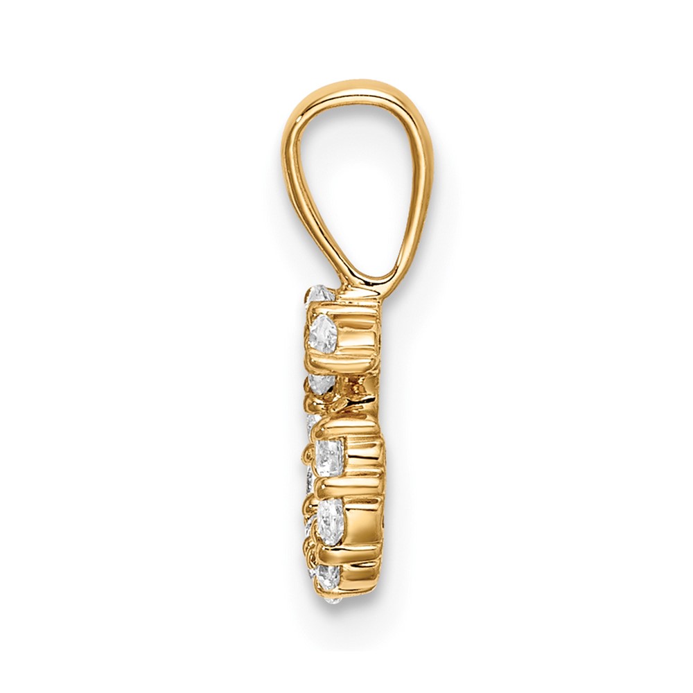 14k 1/8 carat Lab Grown Diamond VS/SI+ G+ Complete Letter G Intitial Pendant (PM6988G-012-YLG)