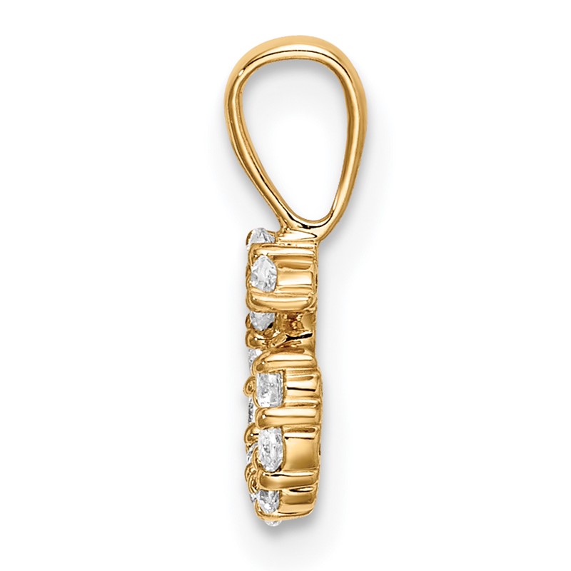 14k 1/8 carat Lab Grown Diamond VS/SI+ G+ Complete Letter G Intitial Pendant