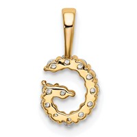 14K Yellow Gold 0.12 Carat Lab Grown Diamond VS SI+ G+ Complete Letter G Intitial Pendant view 3