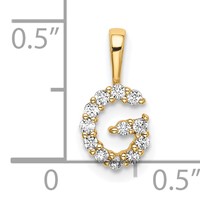 14K Yellow Gold 0.12 Carat Lab Grown Diamond VS SI+ G+ Complete Letter G Intitial Pendant view 4