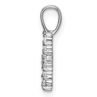 14K White Gold 0.17 Carat Lab Grown Diamond VS SI+ G+ Complete Letter H Initial Pendant view 2