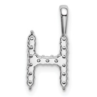 14K White Gold 0.17 Carat Lab Grown Diamond VS SI+ G+ Complete Letter H Initial Pendant view 3