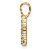 14K Yellow Gold 0.17 Carat Lab Grown Diamond VS SI+ G+ Complete Letter H Initial Pendant view 2