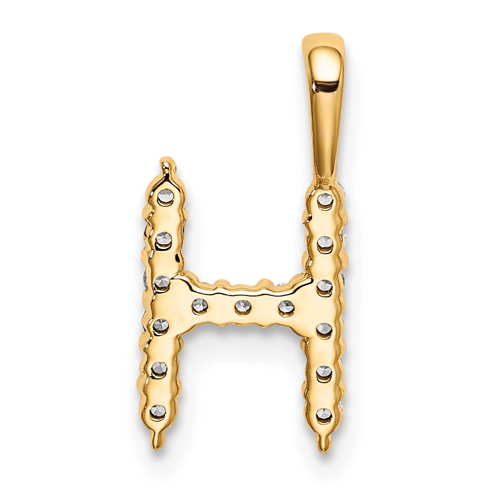 14k 1/6 carat Lab Grown Diamond VS/SI+ G+ Complete Letter H Initial Pendant (PM6988H-015-YLG)
