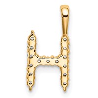 14K Yellow Gold 0.17 Carat Lab Grown Diamond VS SI+ G+ Complete Letter H Initial Pendant view 3
