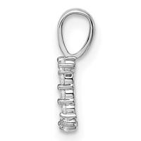 14K White Gold 0.10 Carat Lab Grown Diamond VS SI+ G+ Complete Letter I Initial Pendant view 2
