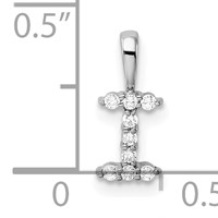 14K White Gold 0.10 Carat Lab Grown Diamond VS SI+ G+ Complete Letter I Initial Pendant view 4