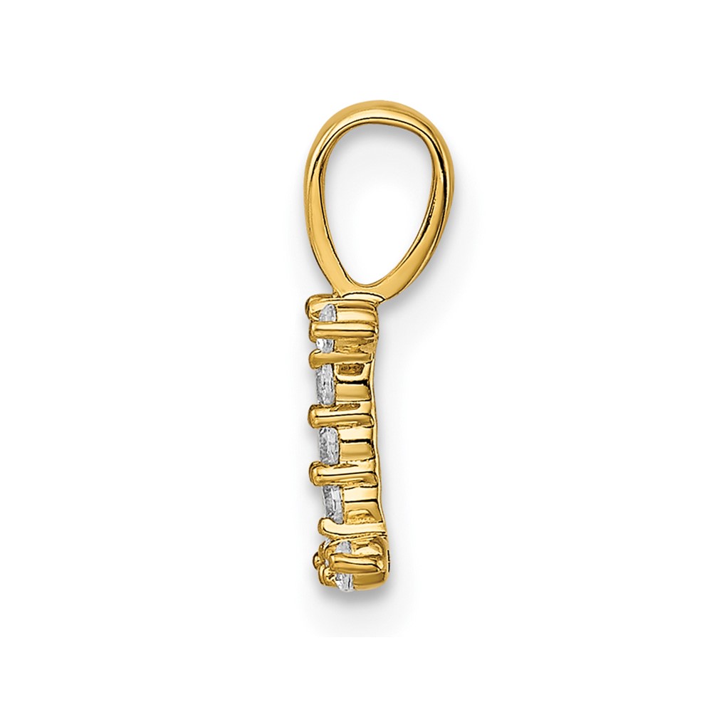 14k 1/10 carat Lab Grown Diamond VS/SI+ G+ Complete Letter I Initial Pendant (PM6988I-009-YLG)