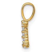 14K Yellow Gold 0.10 Carat Lab Grown Diamond VS SI+ G+ Complete Letter I Initial Pendant view 2