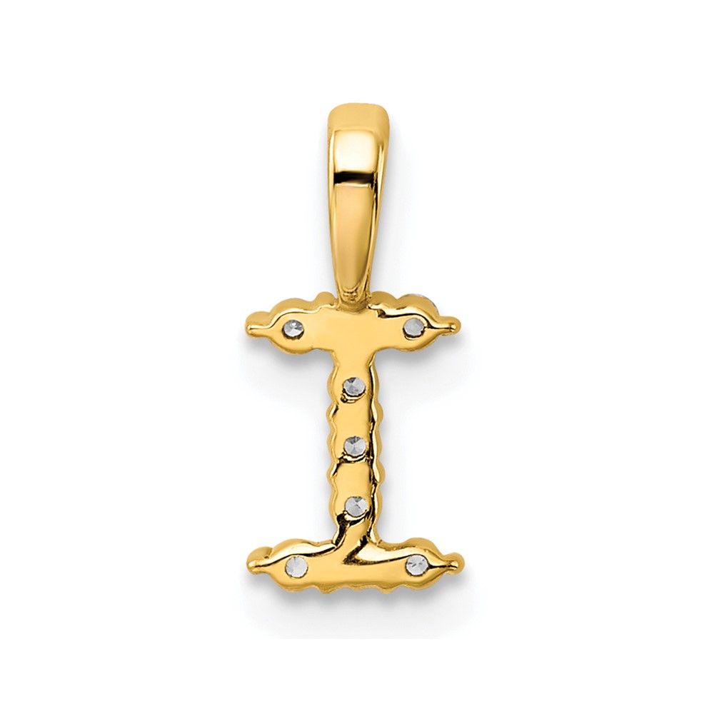 14k 1/10 carat Lab Grown Diamond VS/SI+ G+ Complete Letter I Initial Pendant (PM6988I-009-YLG)