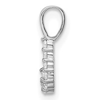 14K White Gold 0.10 Carat Lab Grown Diamond VS SI+ G+ Complete Letter J Initial Pendant view 2