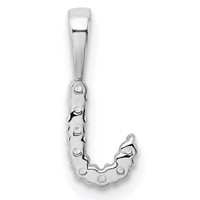 14K White Gold 0.10 Carat Lab Grown Diamond VS SI+ G+ Complete Letter J Initial Pendant view 3