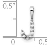 14K White Gold 0.10 Carat Lab Grown Diamond VS SI+ G+ Complete Letter J Initial Pendant view 4