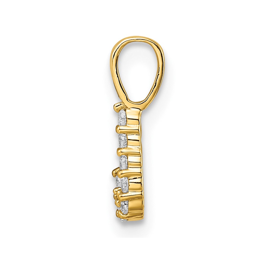 14k 1/10 carat Lab Grown Diamond VS/SI+ G+ Complete Letter J Initial Pendant (PM6988J-008-YLG)