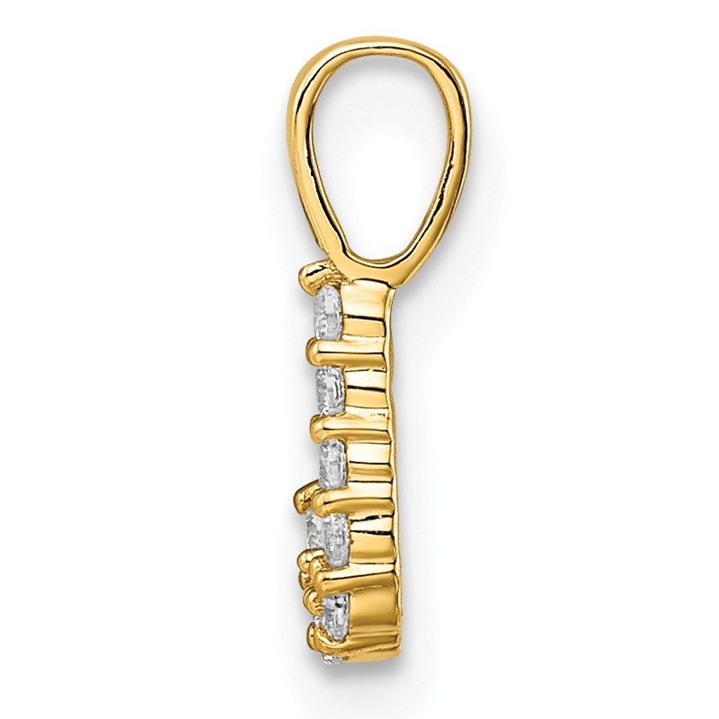 14k 1/10 carat Lab Grown Diamond VS/SI+ G+ Complete Letter J Initial Pendant