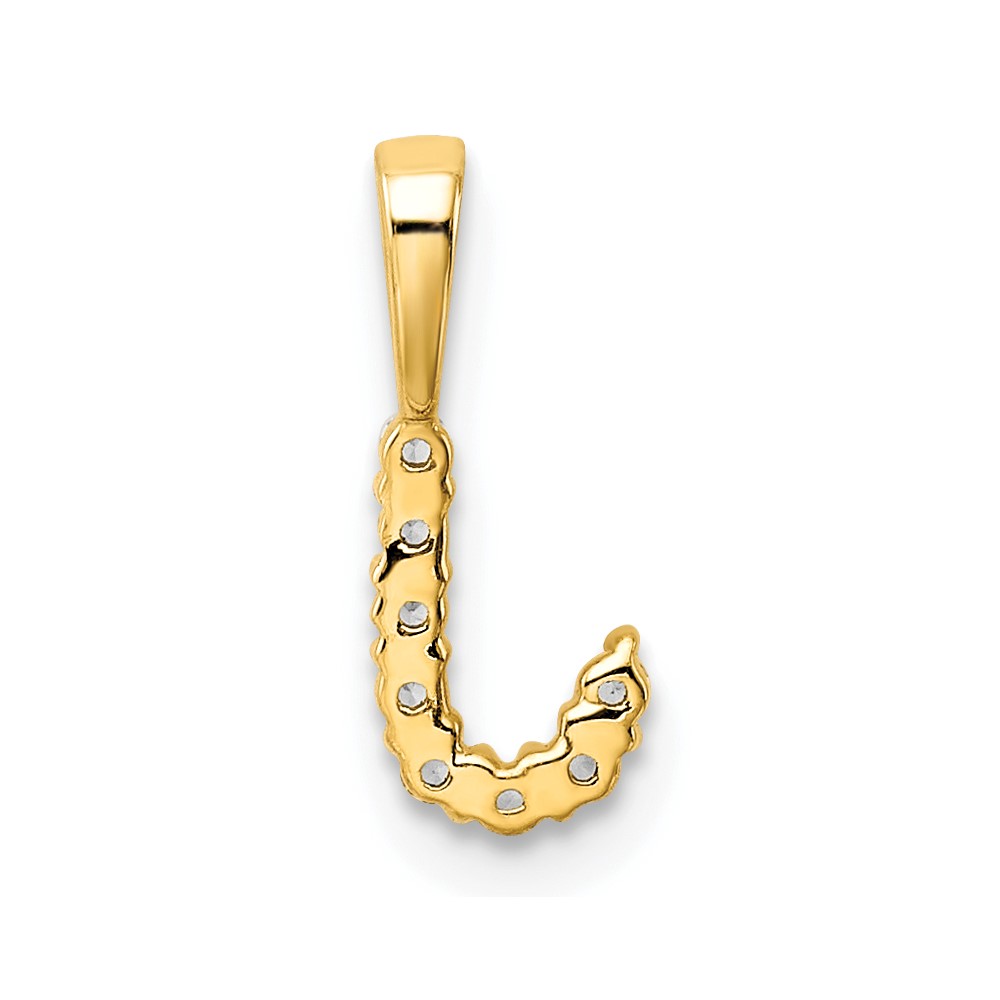 14k 1/10 carat Lab Grown Diamond VS/SI+ G+ Complete Letter J Initial Pendant (PM6988J-008-YLG)