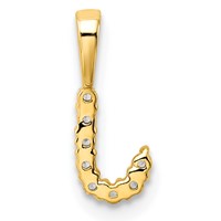 14K Yellow Gold 0.10 Carat Lab Grown Diamond VS SI+ G+ Complete Letter J Initial Pendant view 3