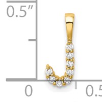 14K Yellow Gold 0.10 Carat Lab Grown Diamond VS SI+ G+ Complete Letter J Initial Pendant view 4