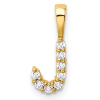 14K Yellow Gold 0.10 Carat Lab Grown Diamond VS SI+ G+ Complete Letter J Initial Pendant view 1