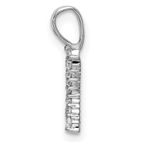 14K White Gold 0.12 Carat Lab Grown Diamond VS SI+ G+ Complete Letter K Initial Pendant view 2