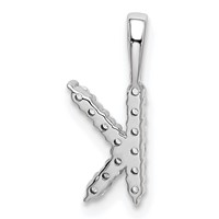 14K White Gold 0.12 Carat Lab Grown Diamond VS SI+ G+ Complete Letter K Initial Pendant view 3
