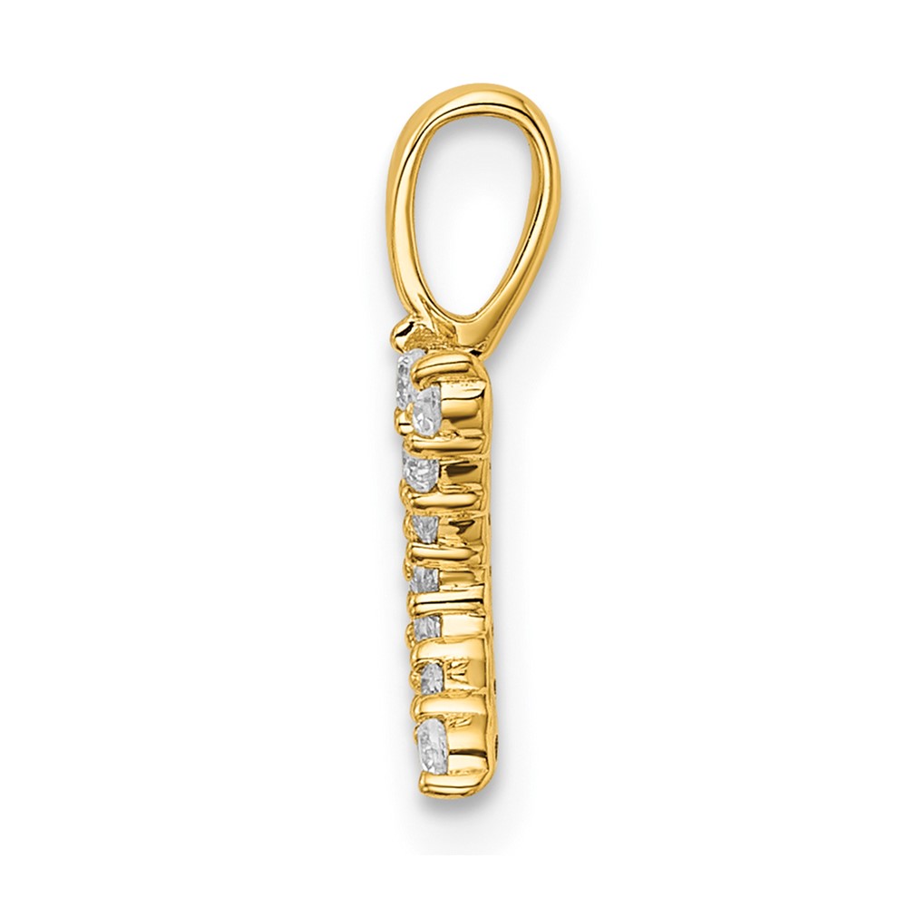 14k 1/8 carat Lab Grown Diamond VS/SI+ G+ Complete Letter K Initial Pendant (PM6988K-014-YLG)