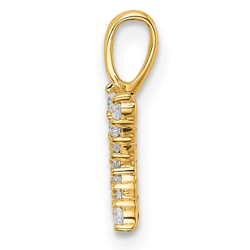 14k 1/8 carat Lab Grown Diamond VS/SI+ G+ Complete Letter K Initial Pendant