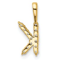 14K Yellow Gold 0.12 Carat Lab Grown Diamond VS SI+ G+ Complete Letter K Initial Pendant view 3