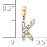 14K Yellow Gold 0.12 Carat Lab Grown Diamond VS SI+ G+ Complete Letter K Initial Pendant view 4