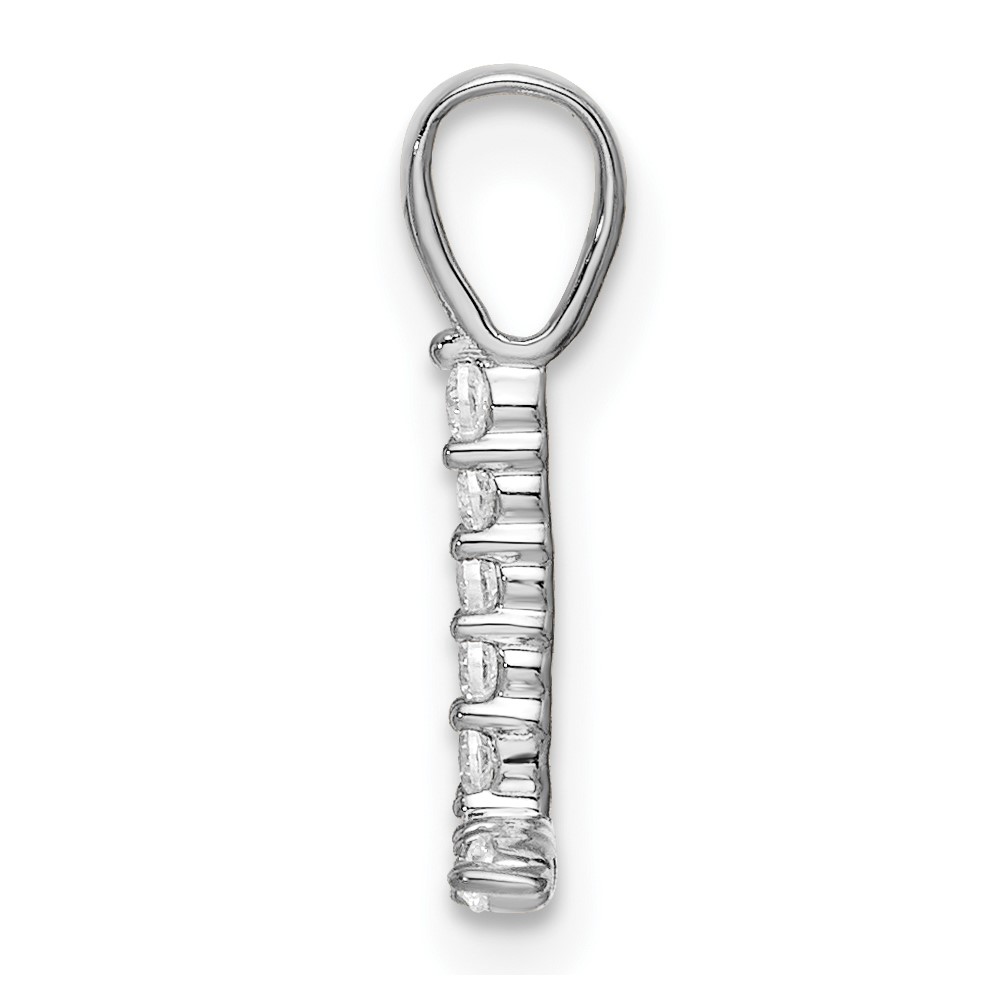 14k White Gold 1/10 carat Lab Grown Diamond VS/SI+ G+ Complete Letter L Initial Pendant (PM6988L-009-WLG)