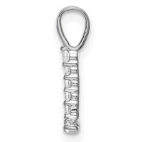 14K White Gold 0.10 Carat Lab Grown Diamond VS SI+ G+ Complete Letter L Initial Pendant view 2