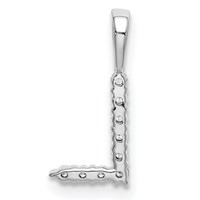 14K White Gold 0.10 Carat Lab Grown Diamond VS SI+ G+ Complete Letter L Initial Pendant view 3